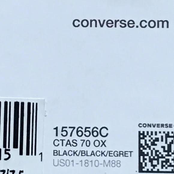 Converse CTAS‎ Ox 70 Black Black Egret Shoes - Picture 8 of 8